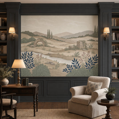 Mediterranean Countryside Wallpaper Rolling Hills Soft Vintage Mural Wall Mural