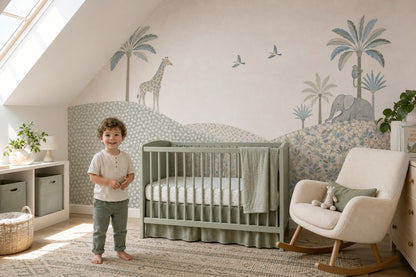 Watercolor Texture Wallpaper Soft Pastel Safari Nursery Wall Mural