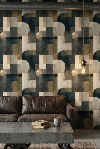 Concrete Texture Wallpaper Geometric Modern Removable Wall Decor