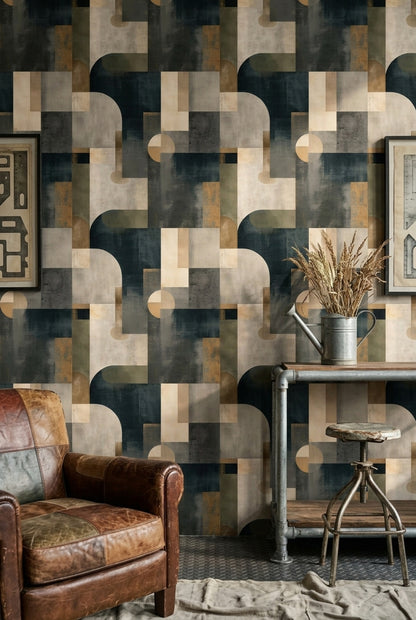 Concrete Texture Wallpaper Geometric Modern Removable Wall Decor