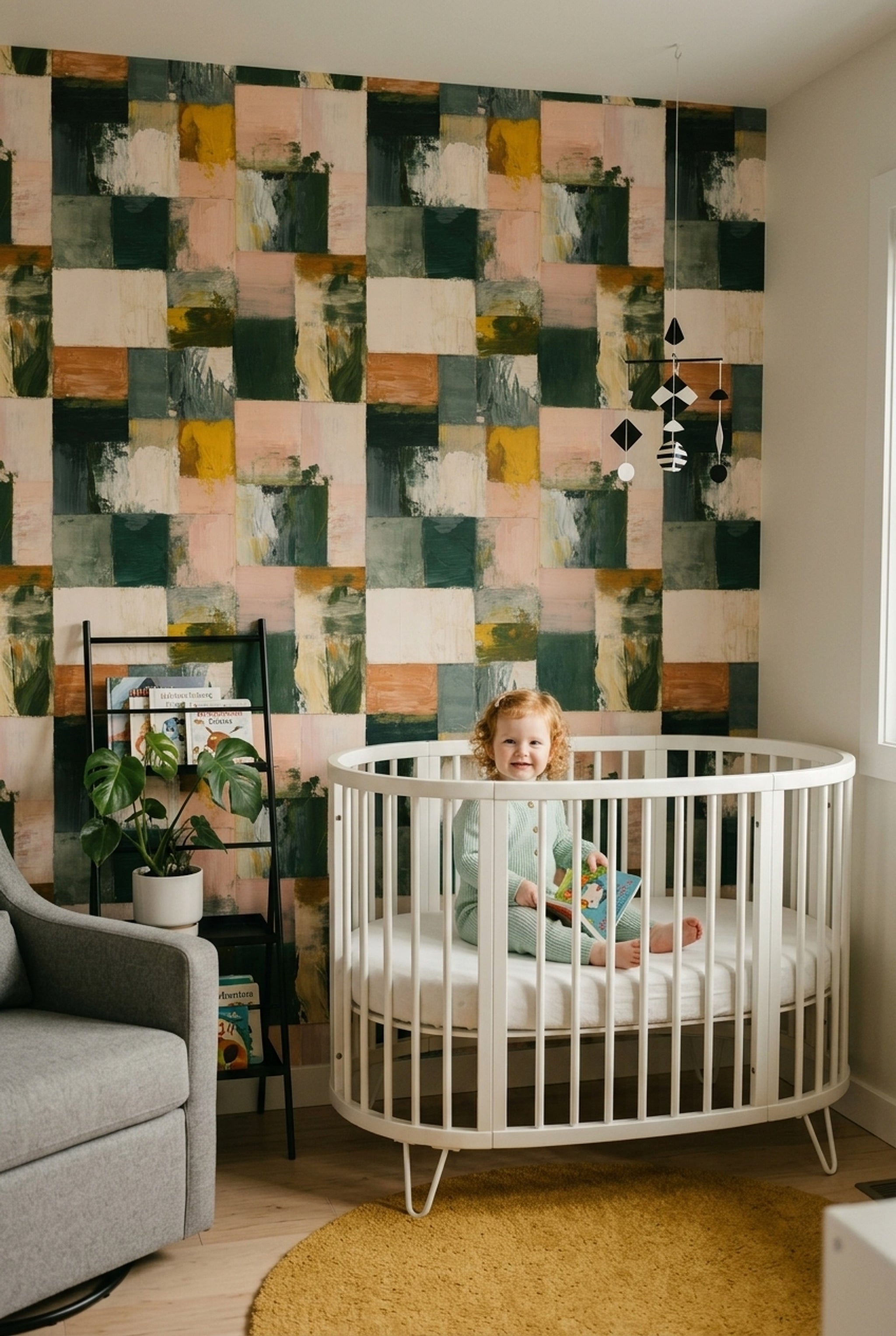 Geometric Blocks Wallpaper Painterly Texture Removable Earthy Palette Wall Double Roll