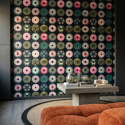 Black Background Wallpaper Dark Botanical Floral Removable Wall Decor