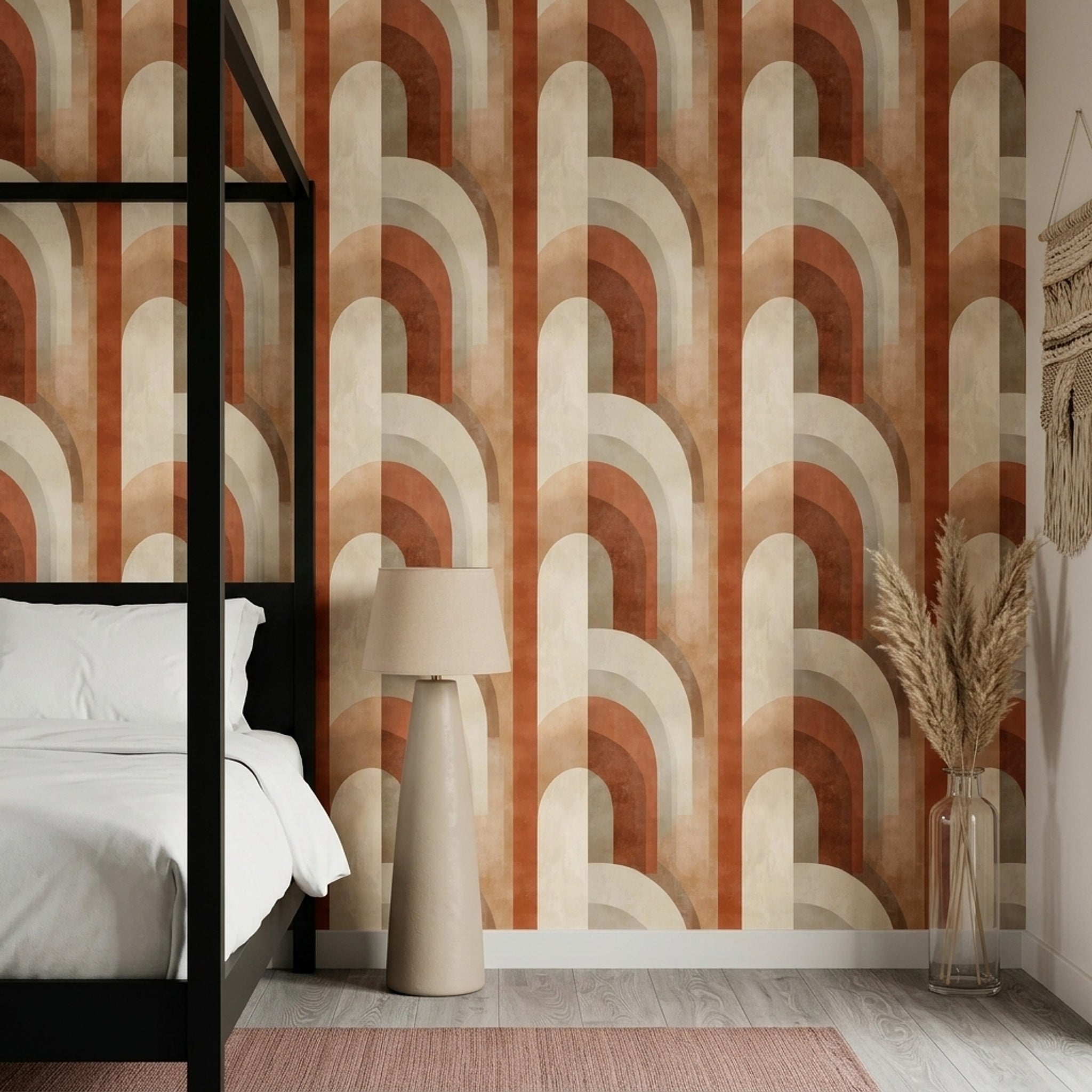 Mid Century Modern Wallpaper Geometric Removable Wall Decor