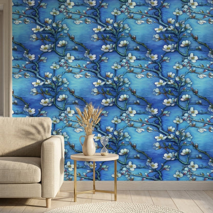 Dark Floral Wallpaper Blossom Botanical Removable Wall Decor