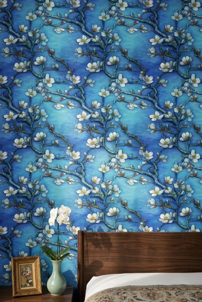 Dark Floral Wallpaper Blossom Botanical Removable Wall Decor