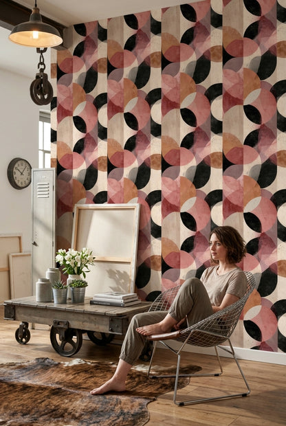 Mid Century Modern Wallpaper Grunge Texture Removable Wall Decor