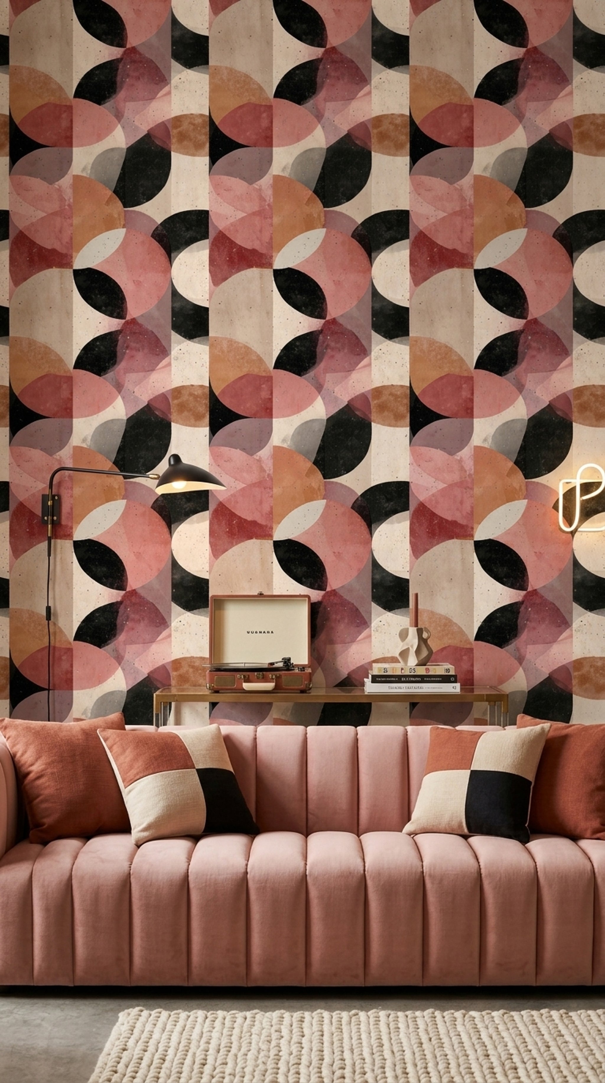 Mid Century Modern Wallpaper Grunge Texture Removable Wall Decor