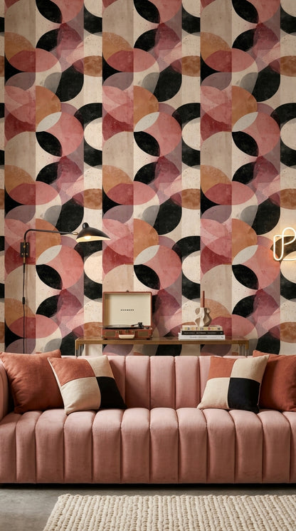 Mid Century Modern Wallpaper Grunge Texture Removable Wall Decor