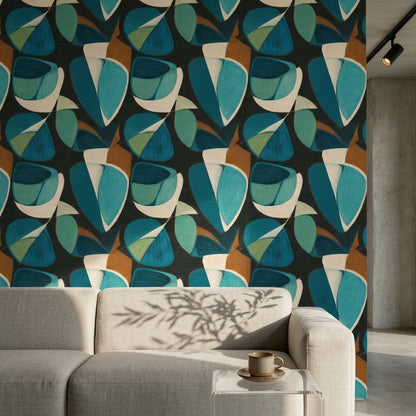 Mid Century Modern Wallpaper Abstract Geometric Removable Wall Decor