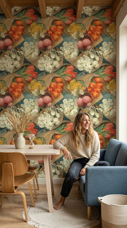 Muted Green Wallpaper Soft Botanical Removable Watercolor Wall Double Roll