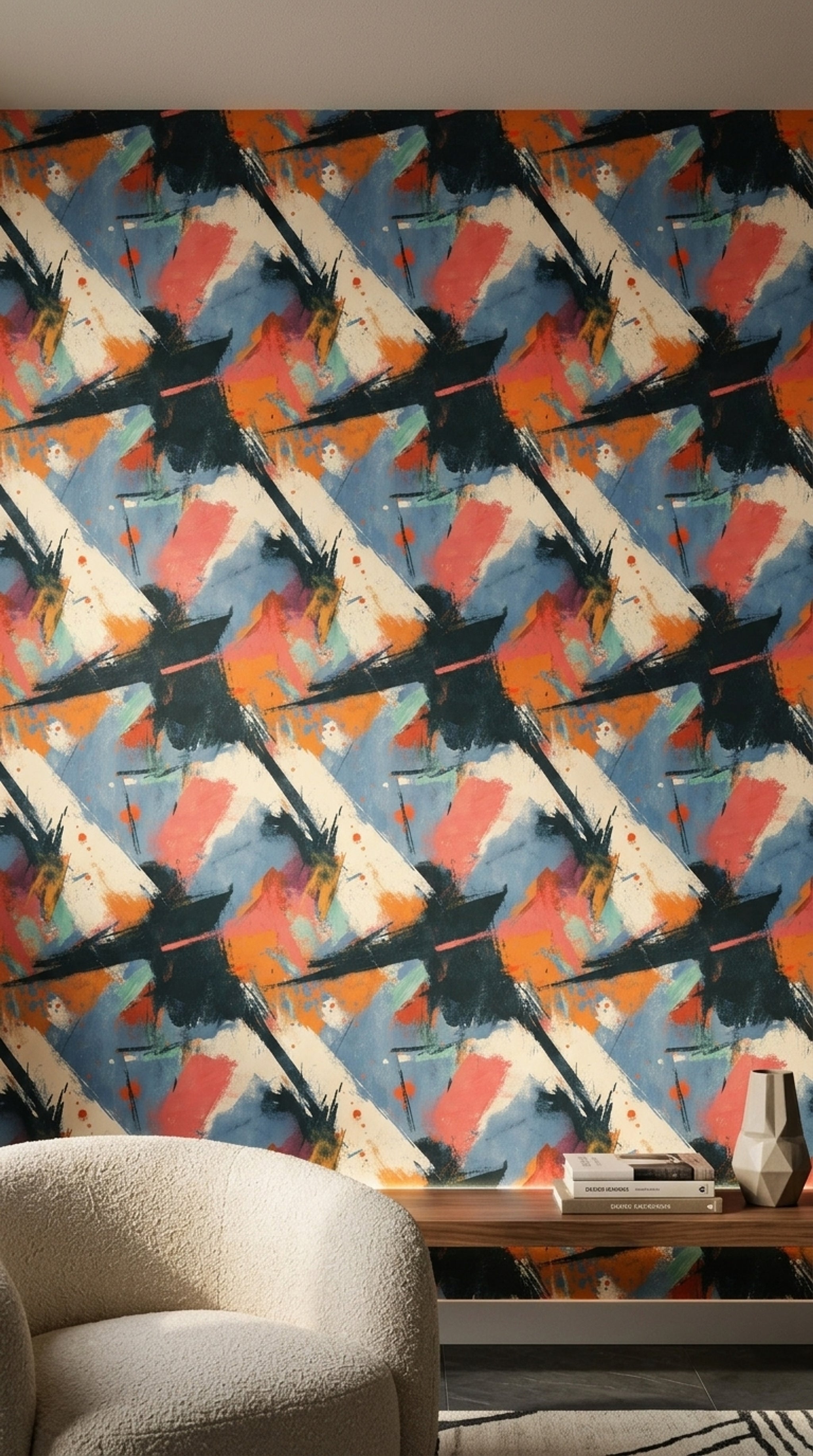 Mid Century Modern Wallpaper Abstract Modern Removable Wall Decor
