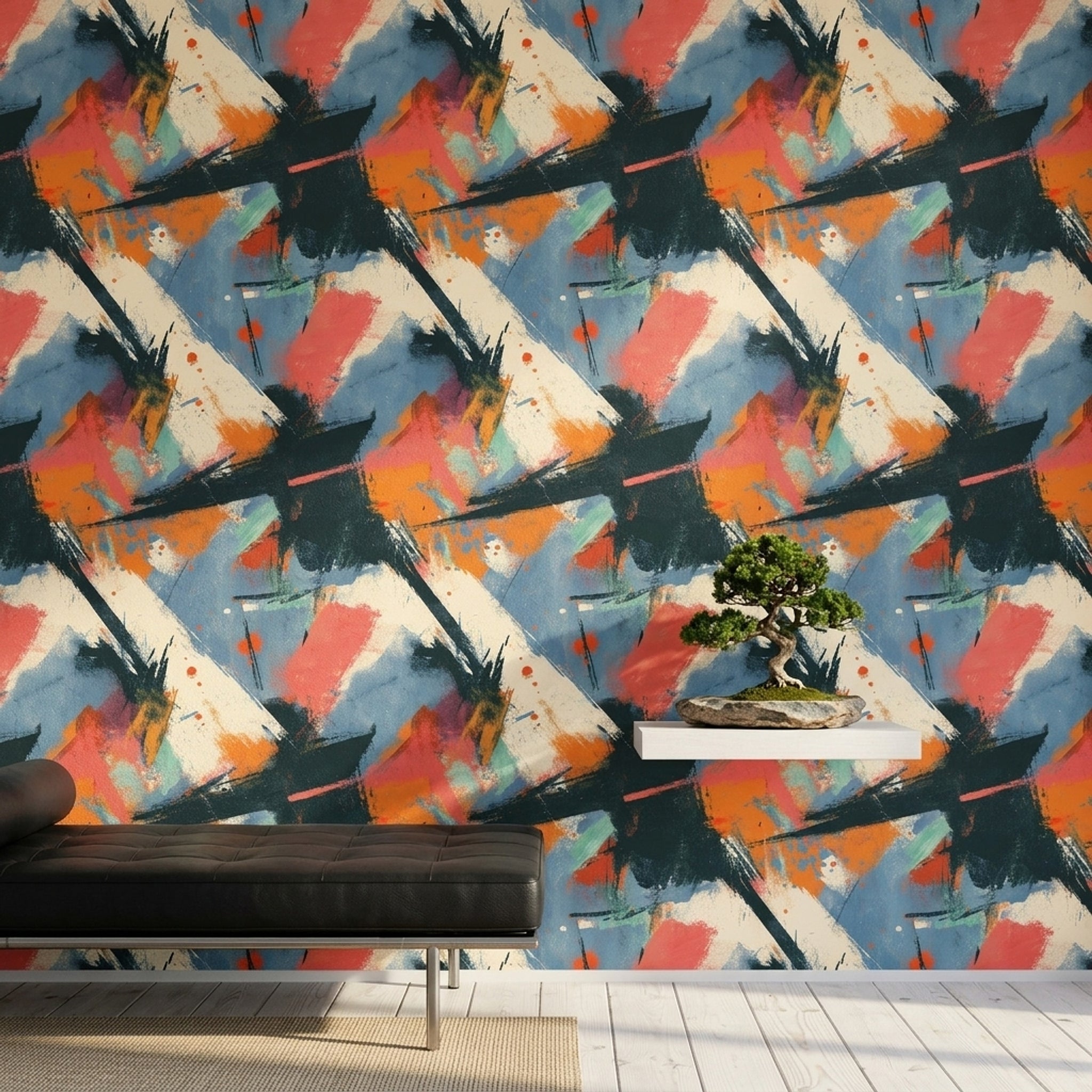 Mid Century Modern Wallpaper Abstract Modern Removable Wall Decor