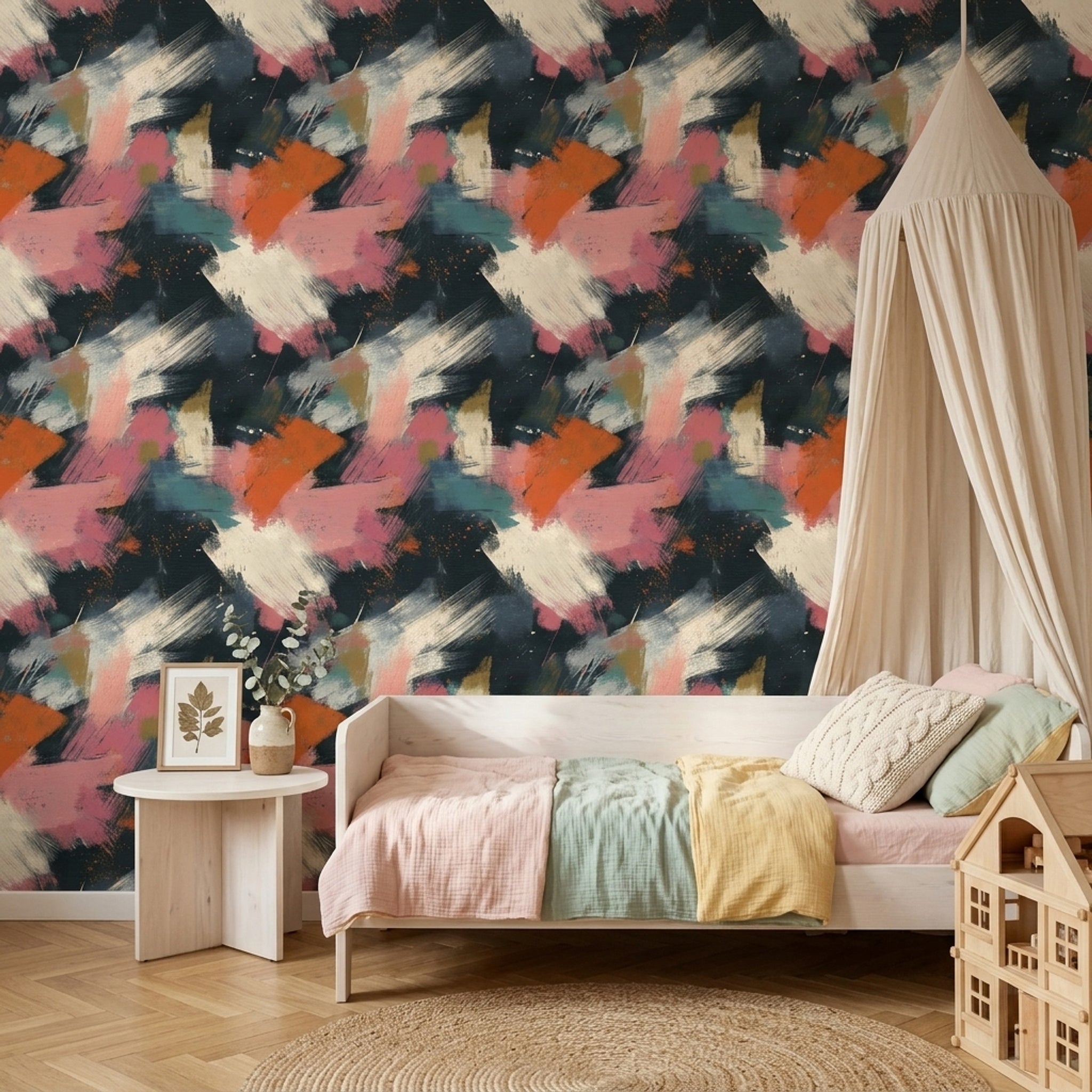 Abstract Wallpaper Dark Black Background Decorative Mural