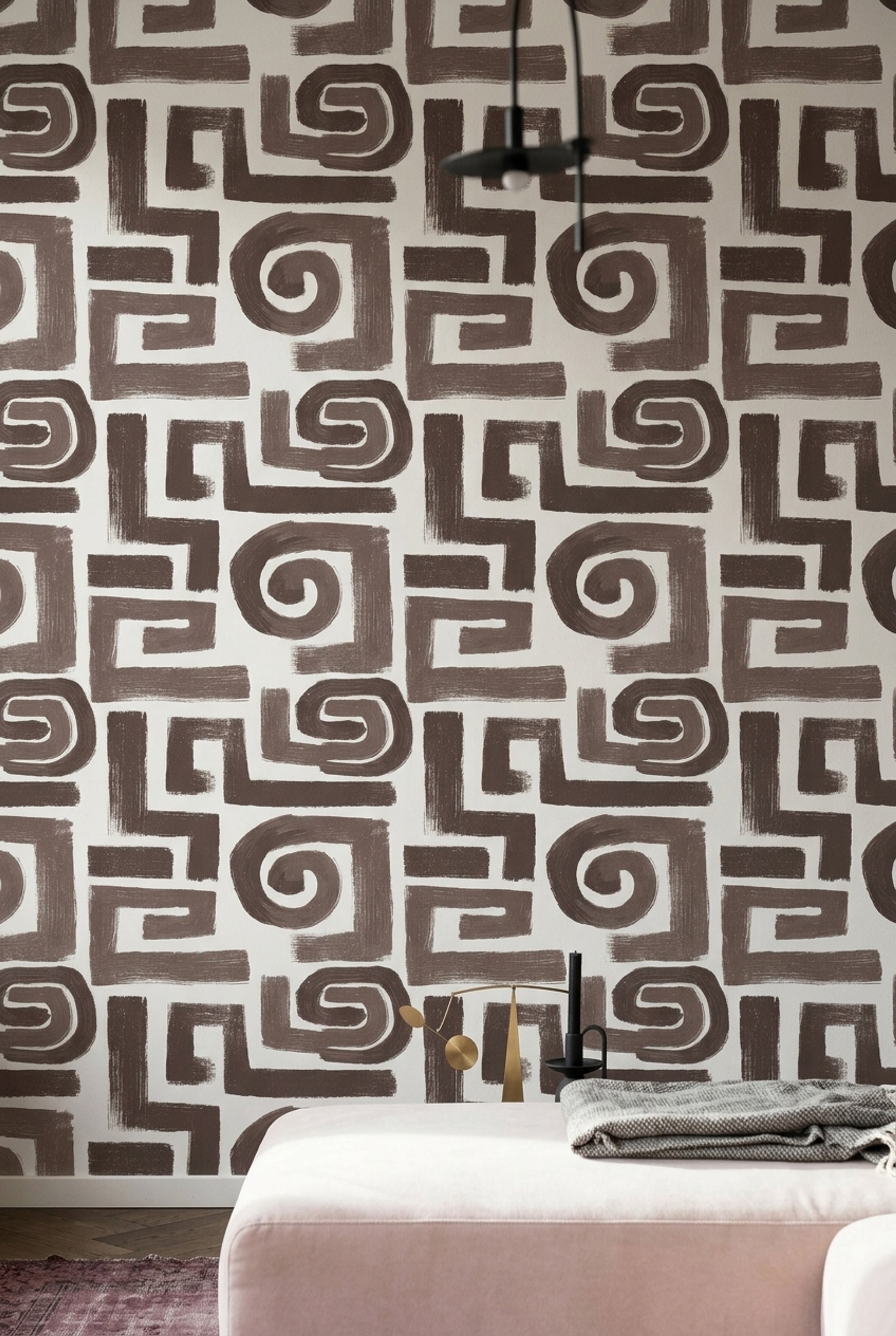 Abstract Wallpaper Geometric Removable Brushstroke Wall Double Roll