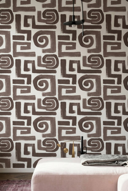 Abstract Wallpaper Geometric Removable Brushstroke Wall Double Roll