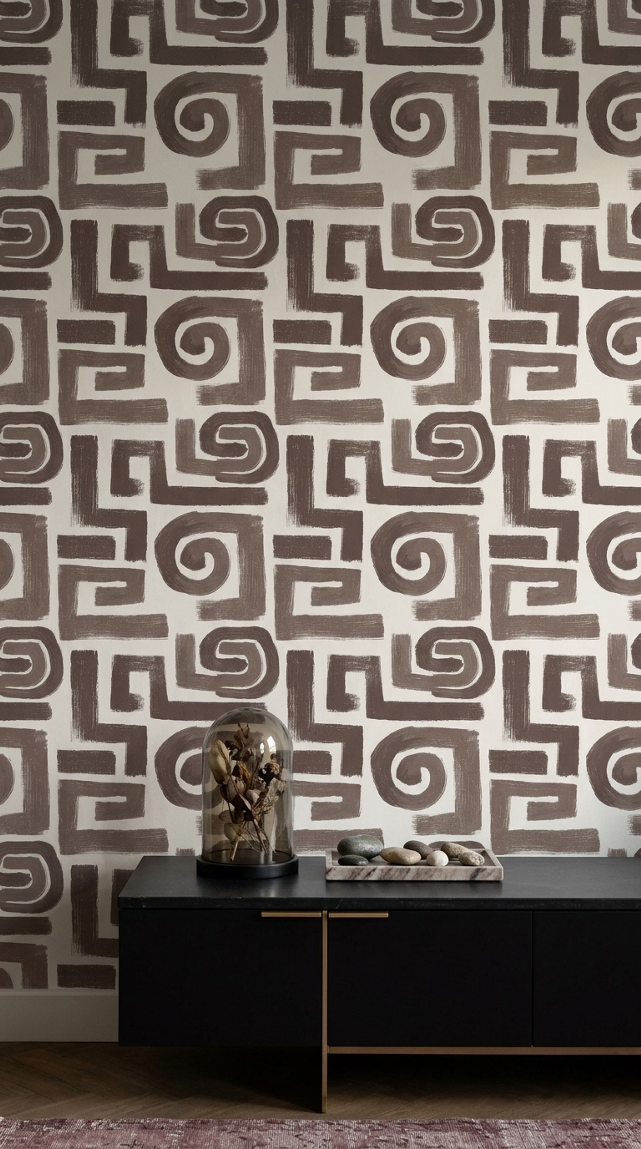 Abstract Wallpaper Geometric Removable Brushstroke Wall Double Roll