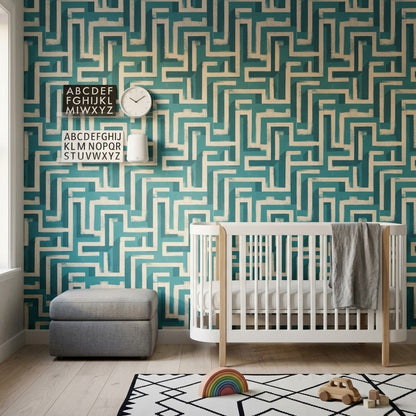 Mid Century Modern Wallpaper Retro Geometric Decorative Mural