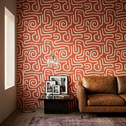 Mid Century Modern Wallpaper Retro Removable Abstract Wall Double Roll