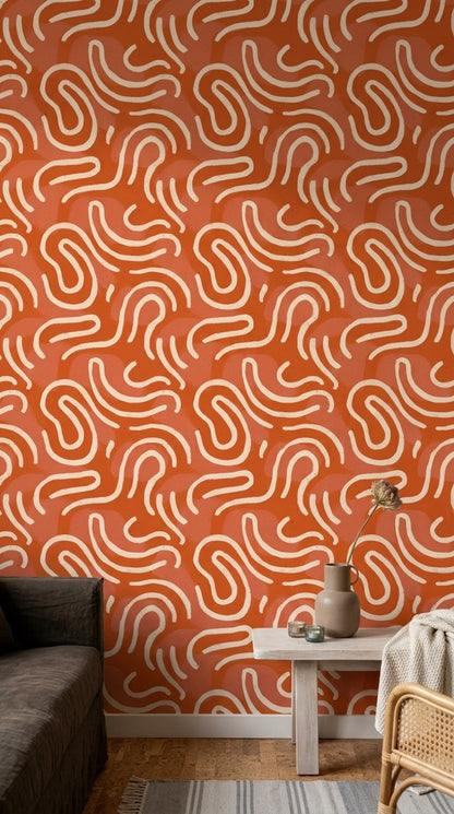 Mid Century Modern Wallpaper Retro Removable Abstract Wall Double Roll