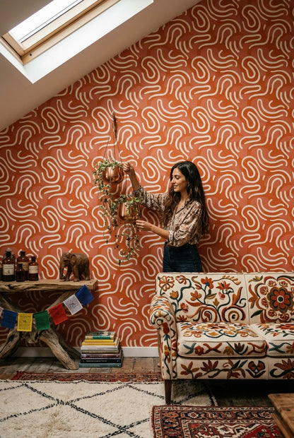 Mid Century Modern Wallpaper Retro Removable Abstract Wall Double Roll