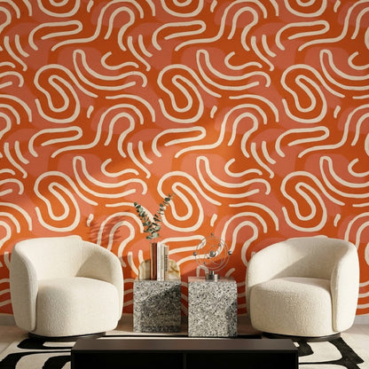Mid Century Modern Wallpaper Retro Removable Abstract Wall Double Roll