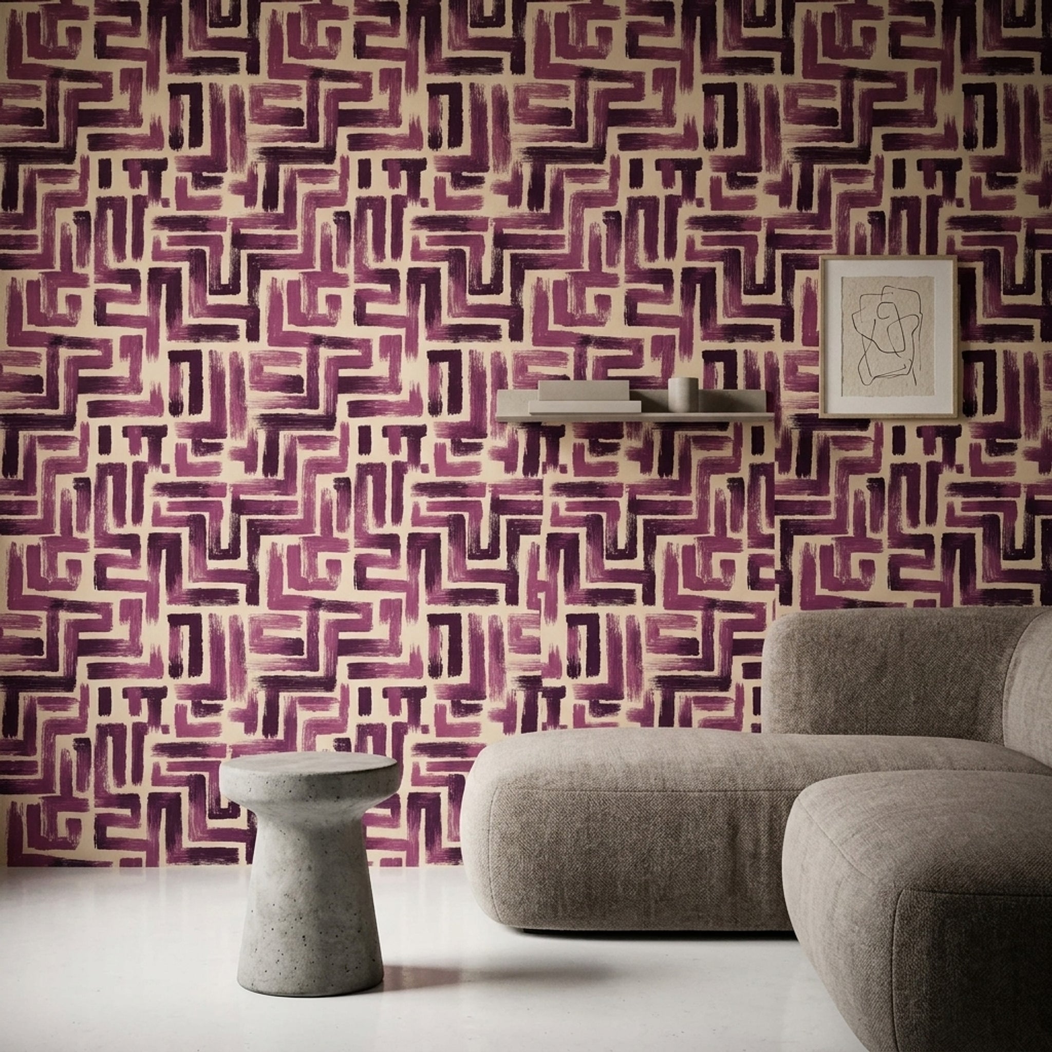 Abstract Pattern Wallpaper Geometric Shapes Modern Decorative Mural