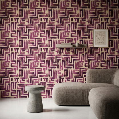 Abstract Pattern Wallpaper Geometric Shapes Modern Decorative Mural