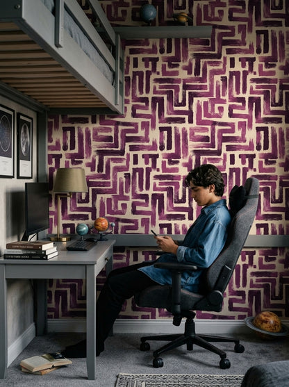 Abstract Pattern Wallpaper Geometric Shapes Modern Decorative Mural
