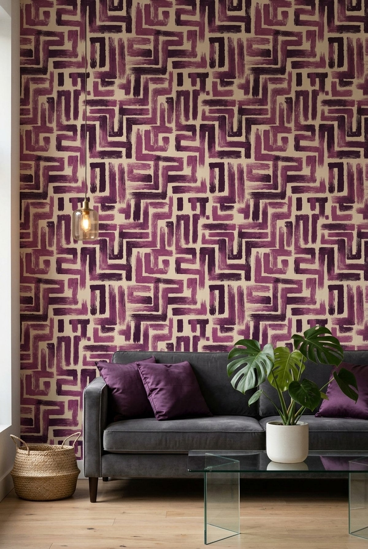 Abstract Pattern Wallpaper Geometric Shapes Modern Decorative Mural