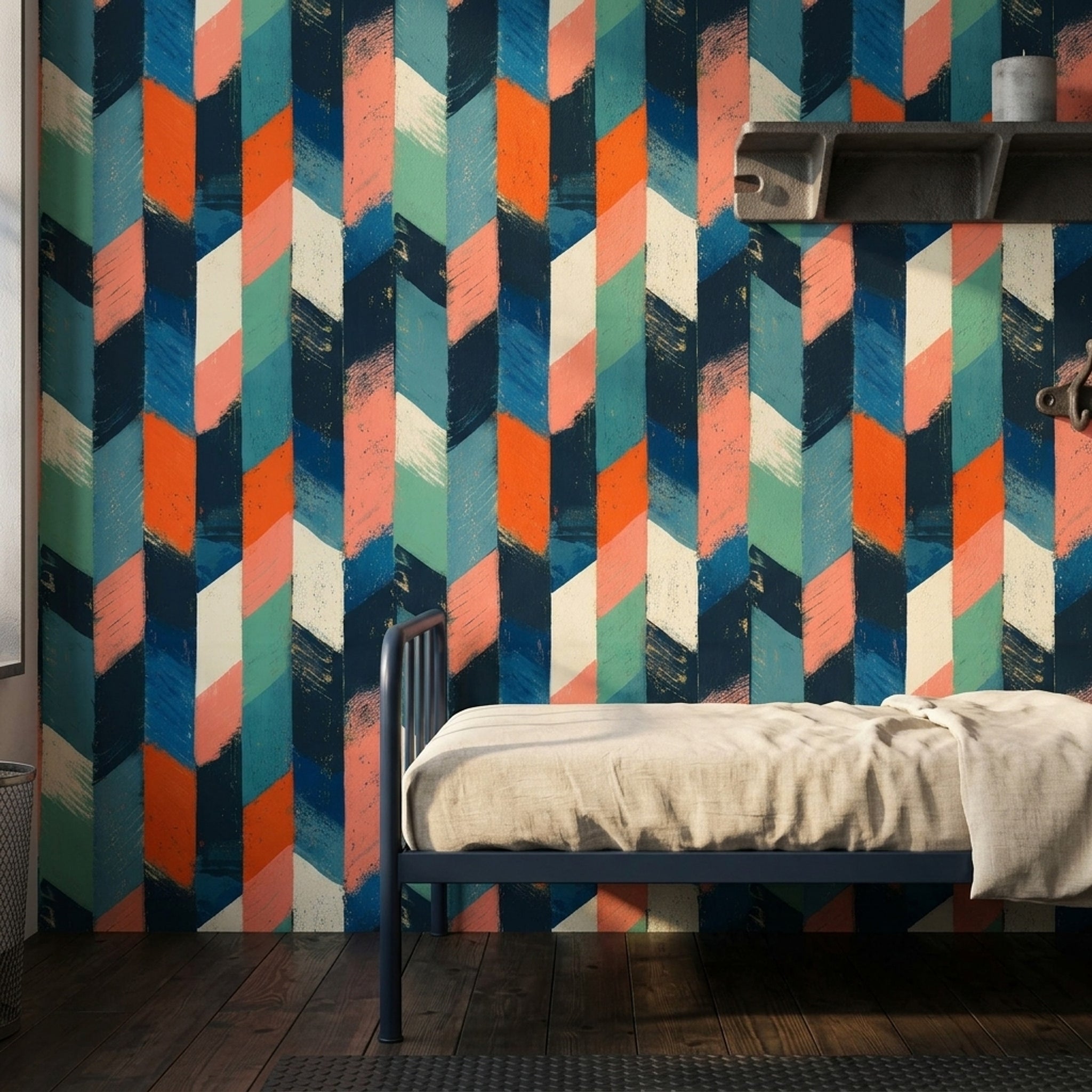 Mid Century Modern Wallpaper Geometric Abstract Removable Wall Decor