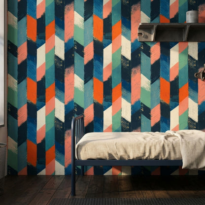 Mid Century Modern Wallpaper Geometric Abstract Removable Wall Decor
