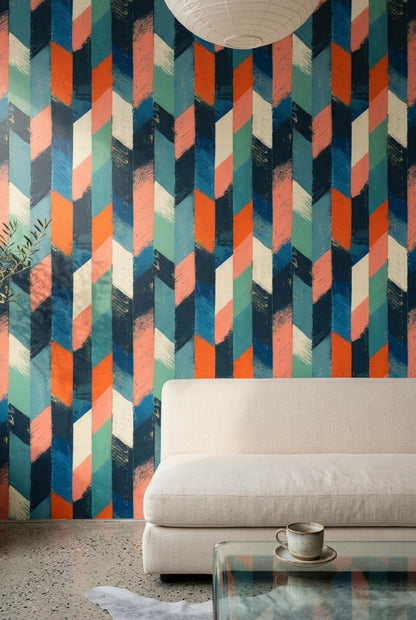 Mid Century Modern Wallpaper Geometric Abstract Removable Wall Decor
