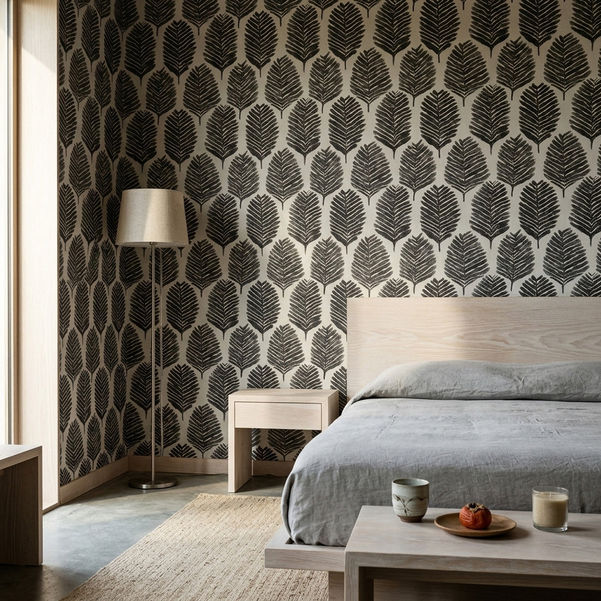 Fern Fronds Wallpaper Botanical Removable Black And White Wall Double Roll