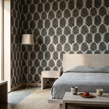 Fern Fronds Wallpaper Botanical Removable Black And White Wall Double Roll