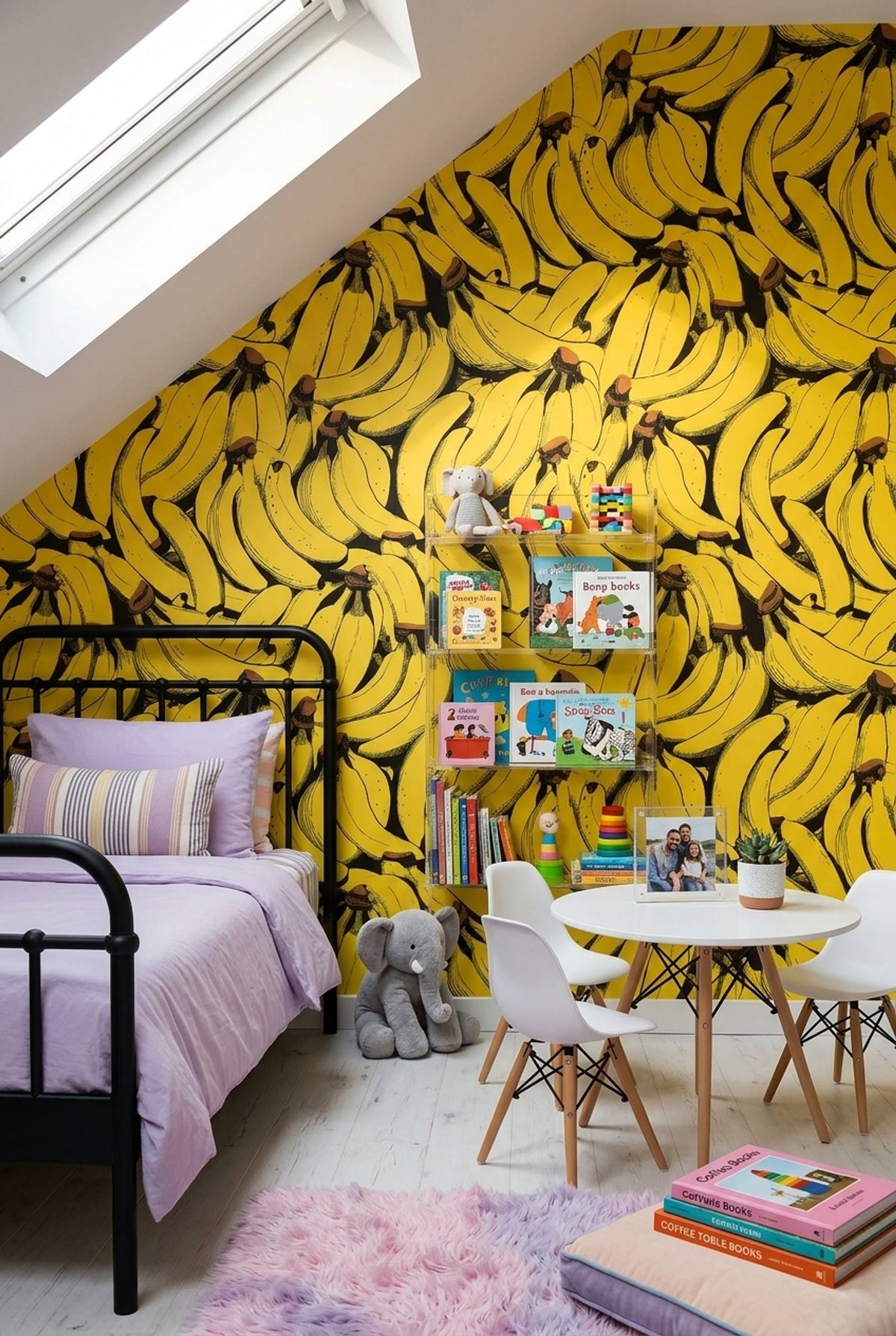 Banana Print Wallpaper Pop Art Tropical Fruit Removable Wall Decor