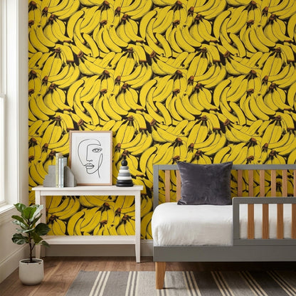 Banana Print Wallpaper Pop Art Tropical Fruit Removable Wall Decor