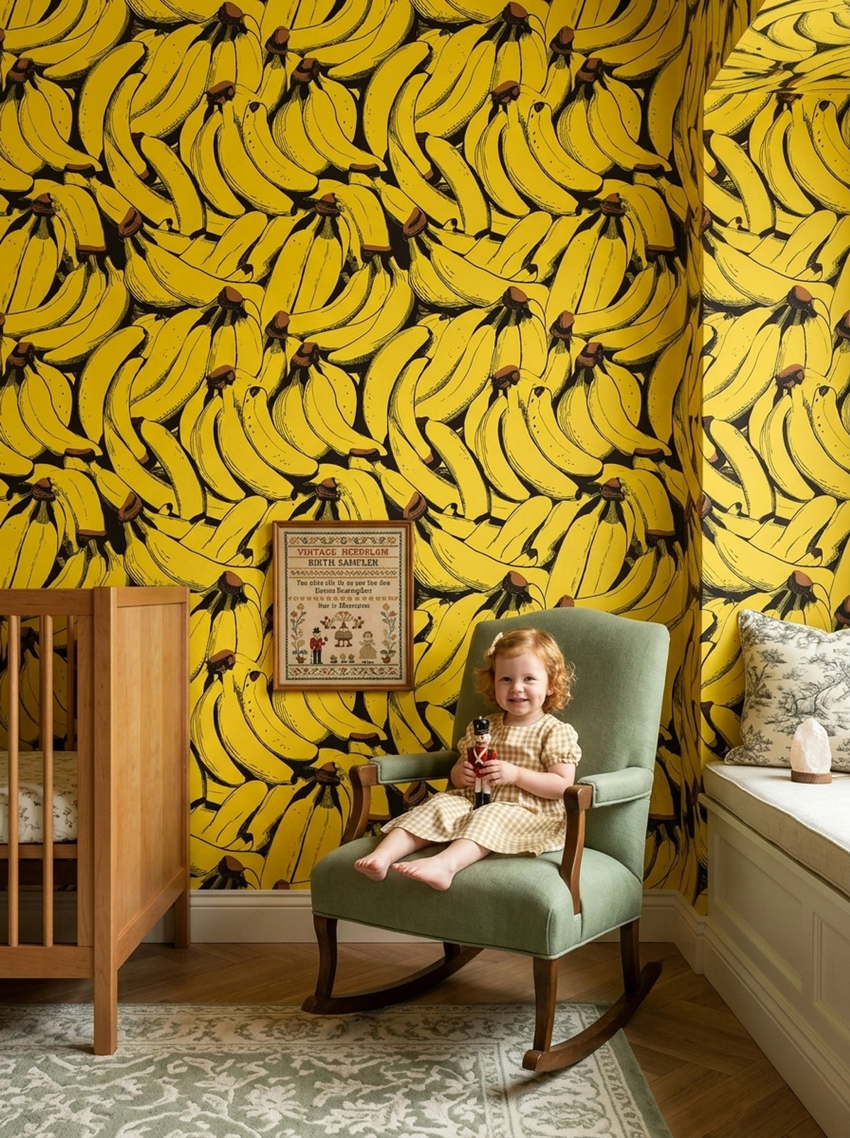 Banana Print Wallpaper Pop Art Tropical Fruit Removable Wall Decor