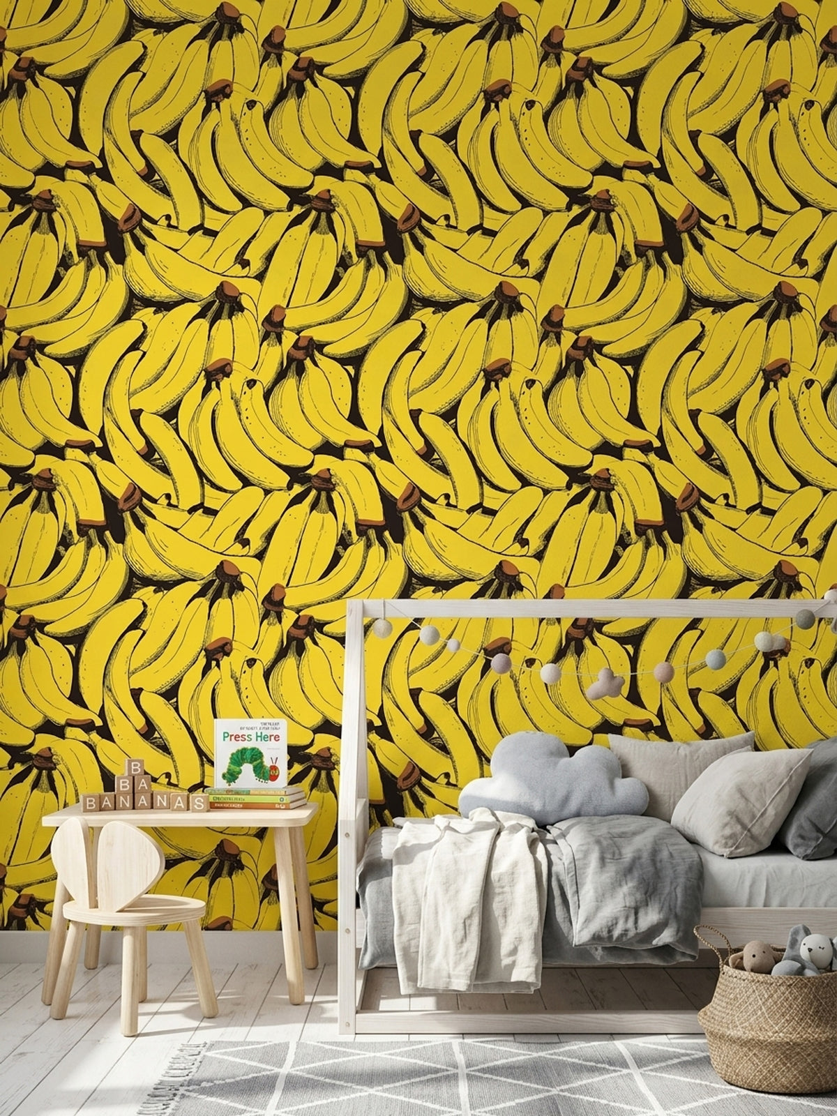 Banana Print Wallpaper Pop Art Tropical Fruit Removable Wall Decor