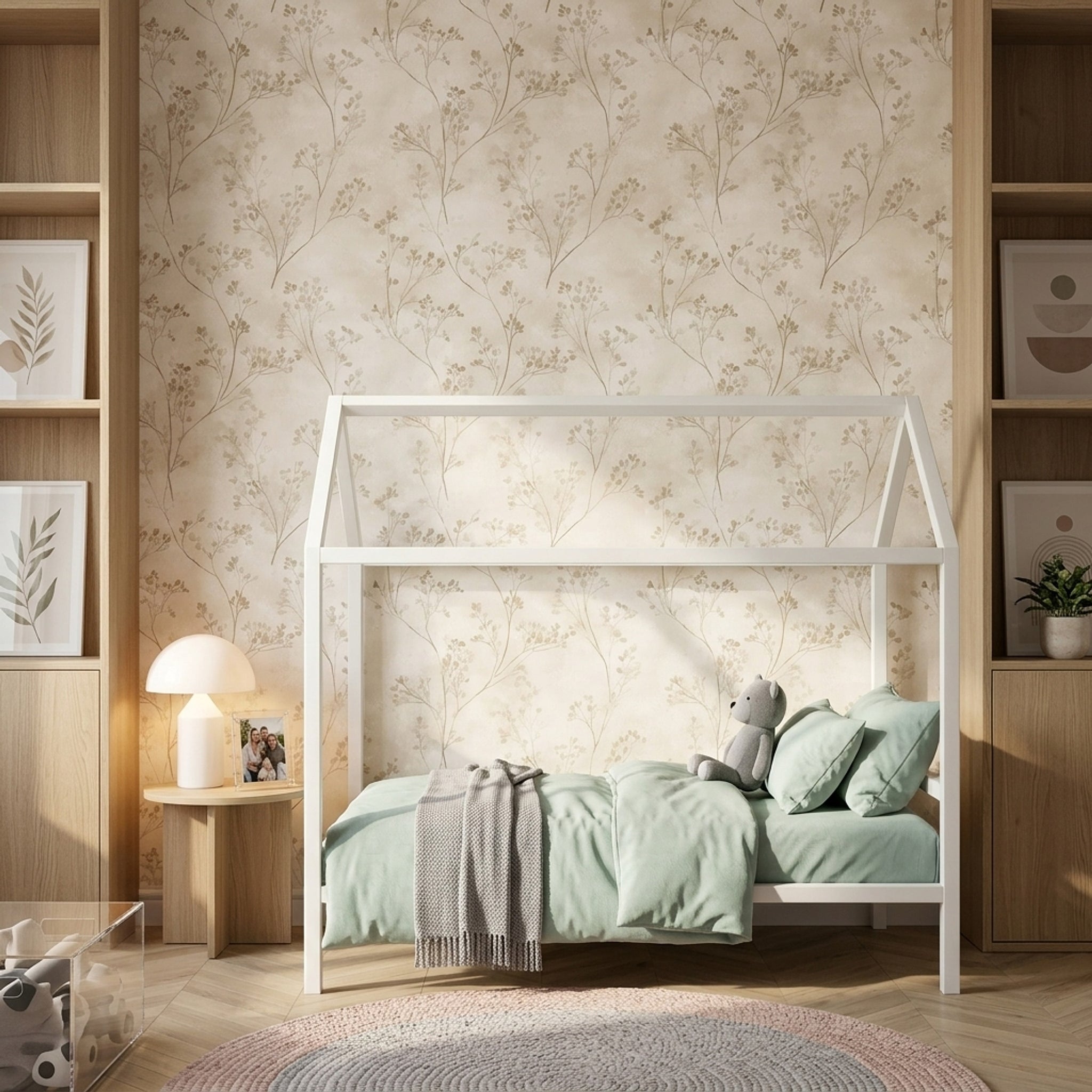 White Background Wallpaper Japandi Japandi Decorative Mural