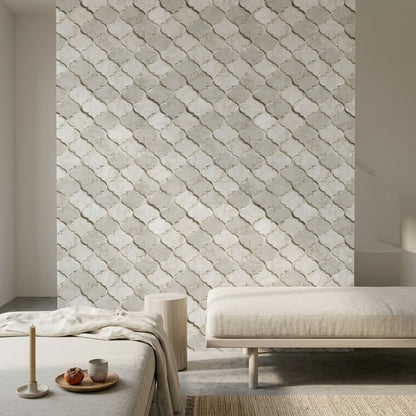 Moroccan Trellis Wallpaper Quatrefoil Marble Texture Removable Wall Decor