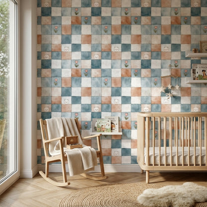 Watercolor Texture Wallpaper Nursery Bear Removable Wall Decor