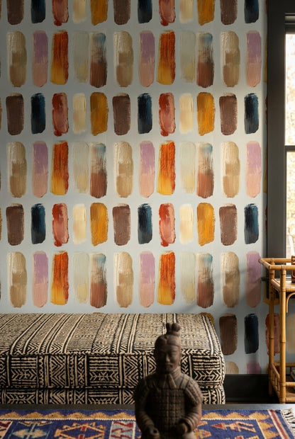 Abstract Wallpaper Paint Swatches Removable Impasto Texture Wall Double Roll