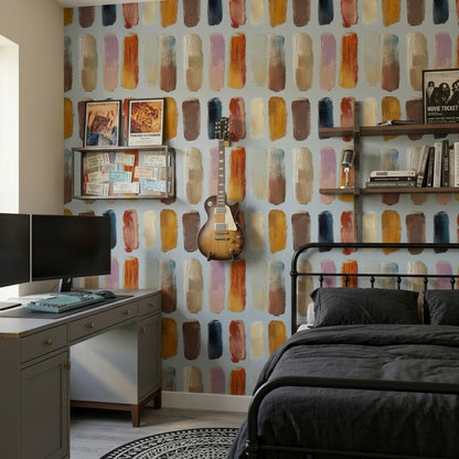 Abstract Wallpaper Paint Swatches Removable Impasto Texture Wall Double Roll