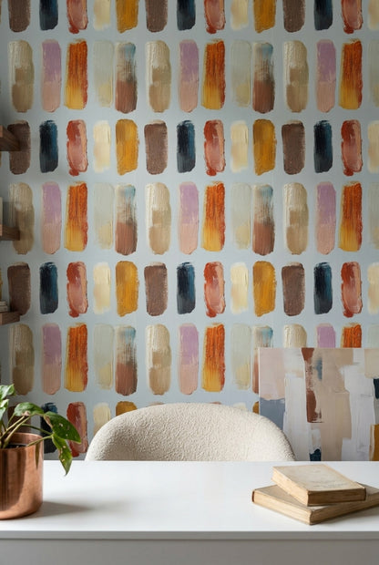 Abstract Wallpaper Paint Swatches Removable Impasto Texture Wall Double Roll
