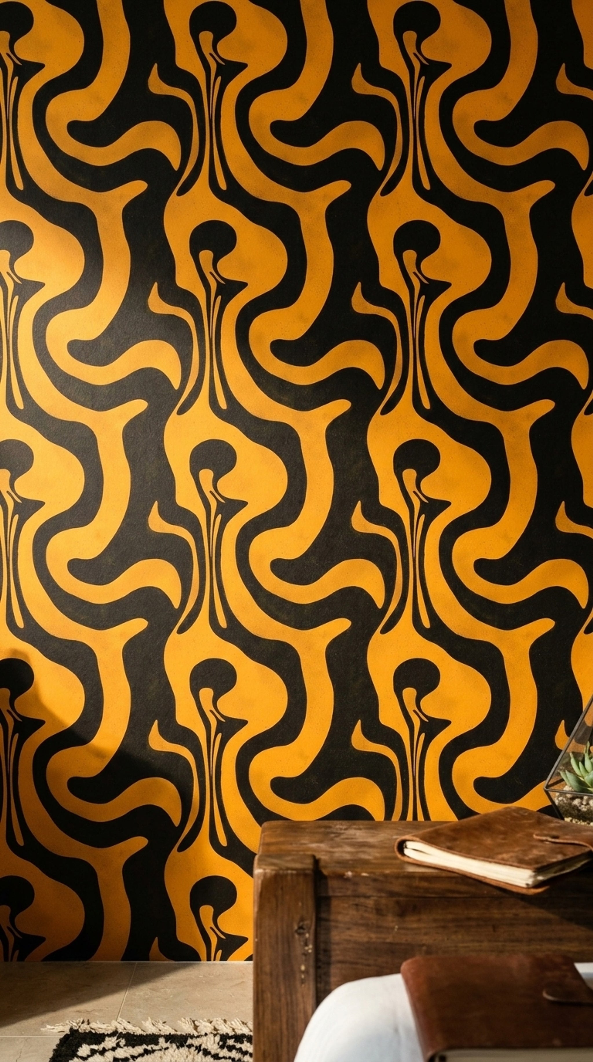 Mid Century Modern Wallpaper Retro Modern Removable Wall Decor