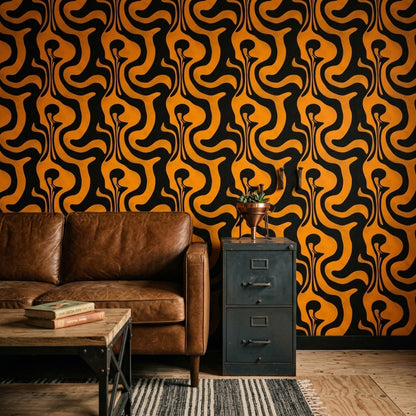 Mid Century Modern Wallpaper Retro Modern Removable Wall Decor
