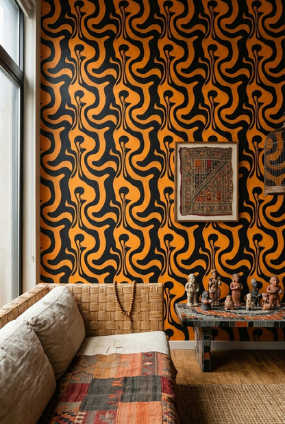 Mid Century Modern Wallpaper Retro Modern Removable Wall Decor