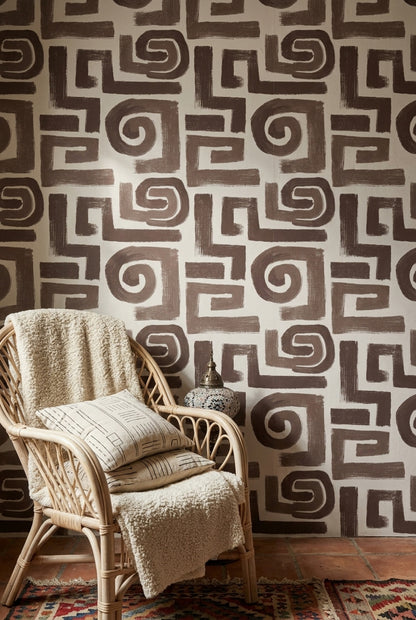 Abstract Wallpaper Geometric Removable Brushstroke Wall Double Roll