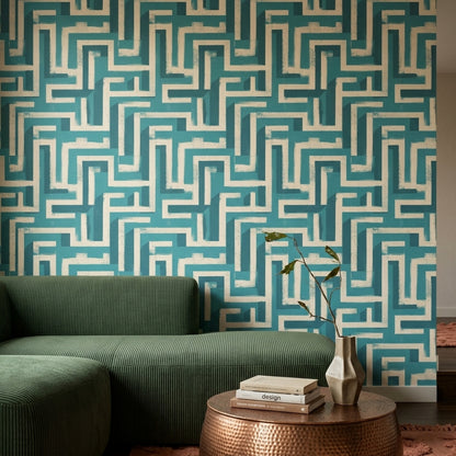 Mid Century Modern Wallpaper Retro Geometric Decorative Mural