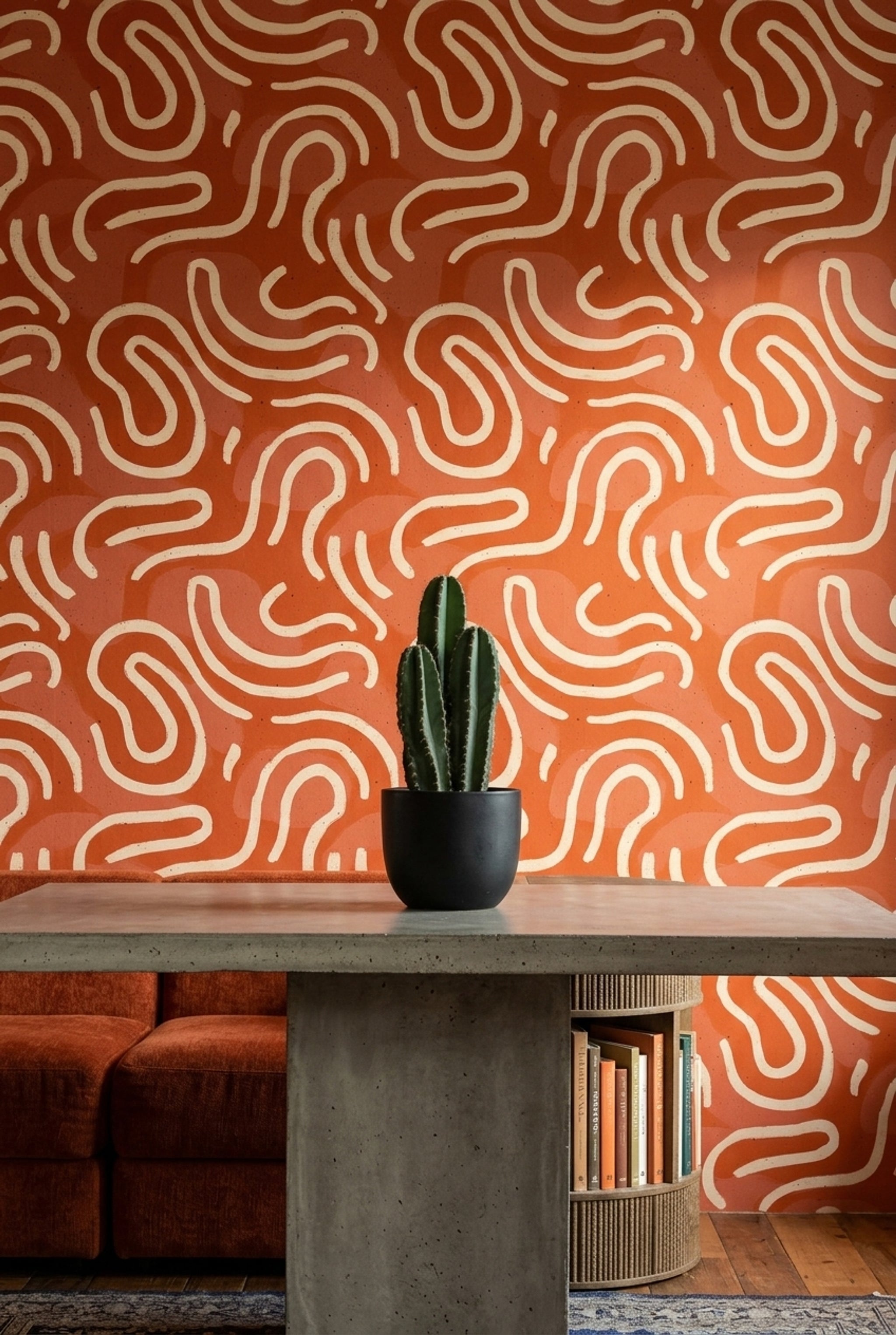 Mid Century Modern Wallpaper Retro Removable Abstract Wall Double Roll